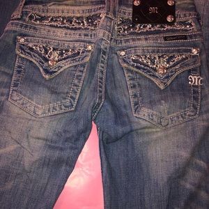 MISS ME Jeans Leather Pocket JP5365B2L Rhinestones